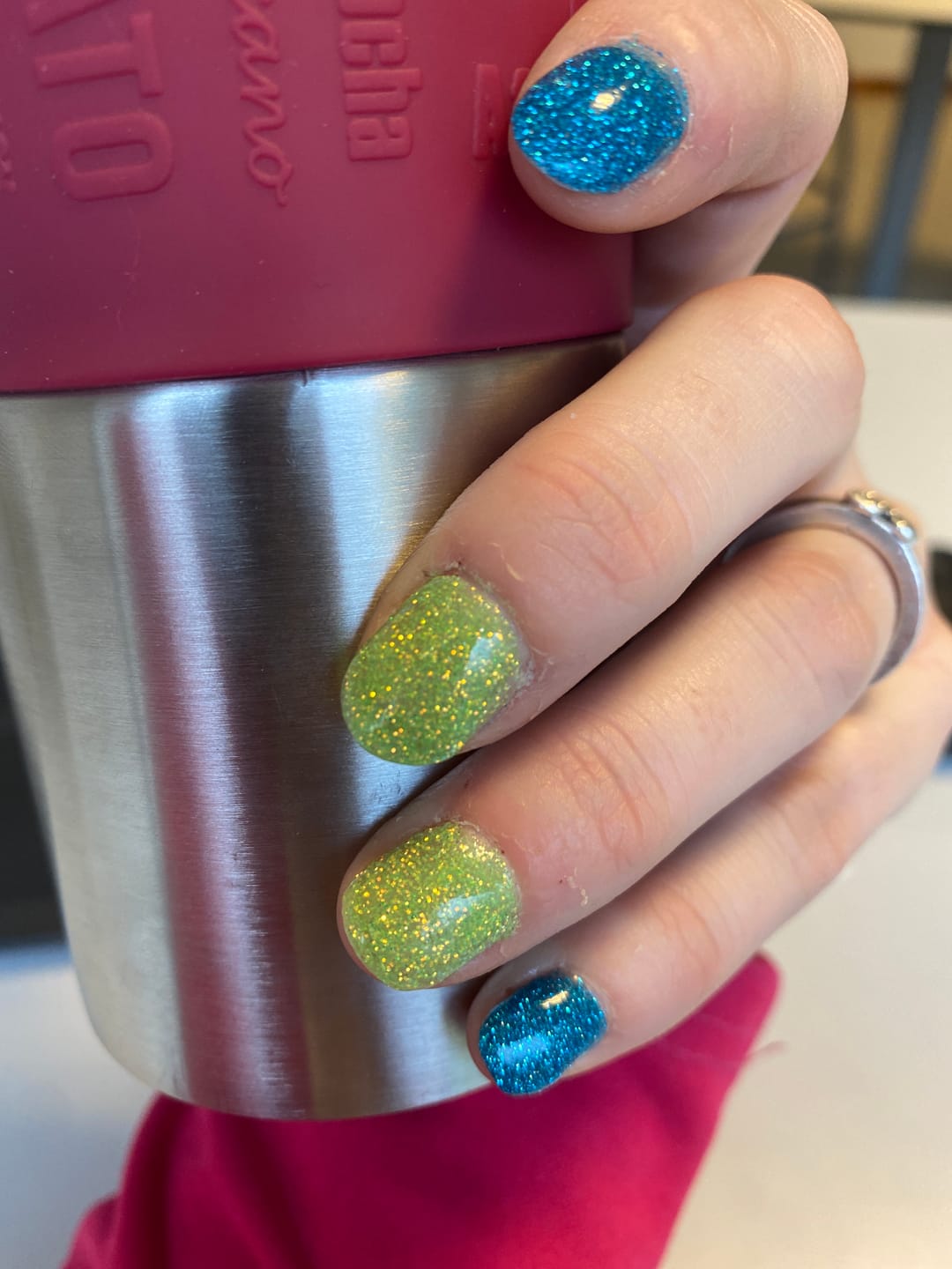 Customer photo review of Pale Green Dipping Powder
