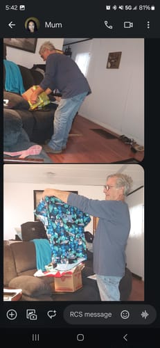 Customer photo review of Tropical UFO Space Button Up Shirt