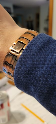 Customer photo review of Vitalis Copper Magnetic Bracelet : Helps Pair Veterans With A Service Dog Or Shelter Dog