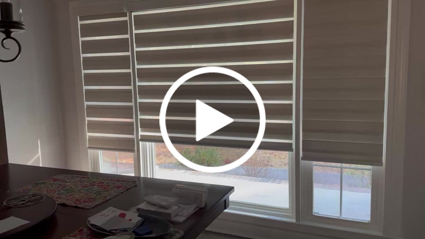 Customer video review of SmartWings Motorized Zebra Shades 85% Blackout 95mm Ingrid