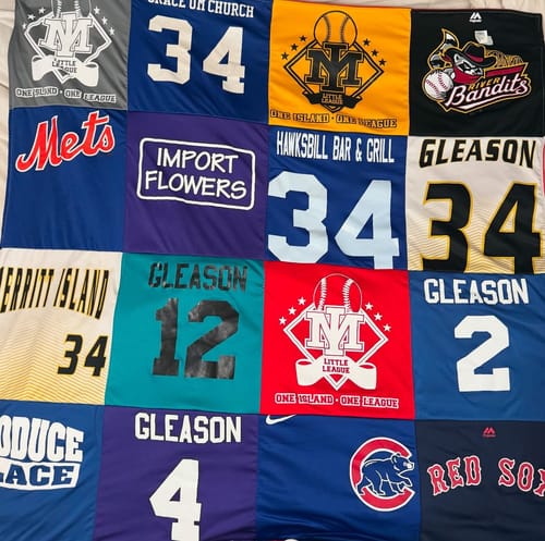 T-shirt quilt featuring mets, red sox by Ashley from FL