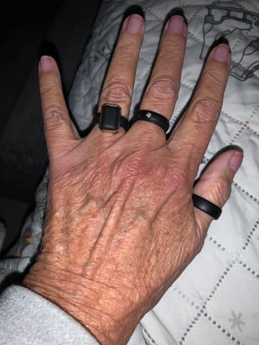 Customer photo review of Emerald Collection- Silicone Rings with Metal Frame