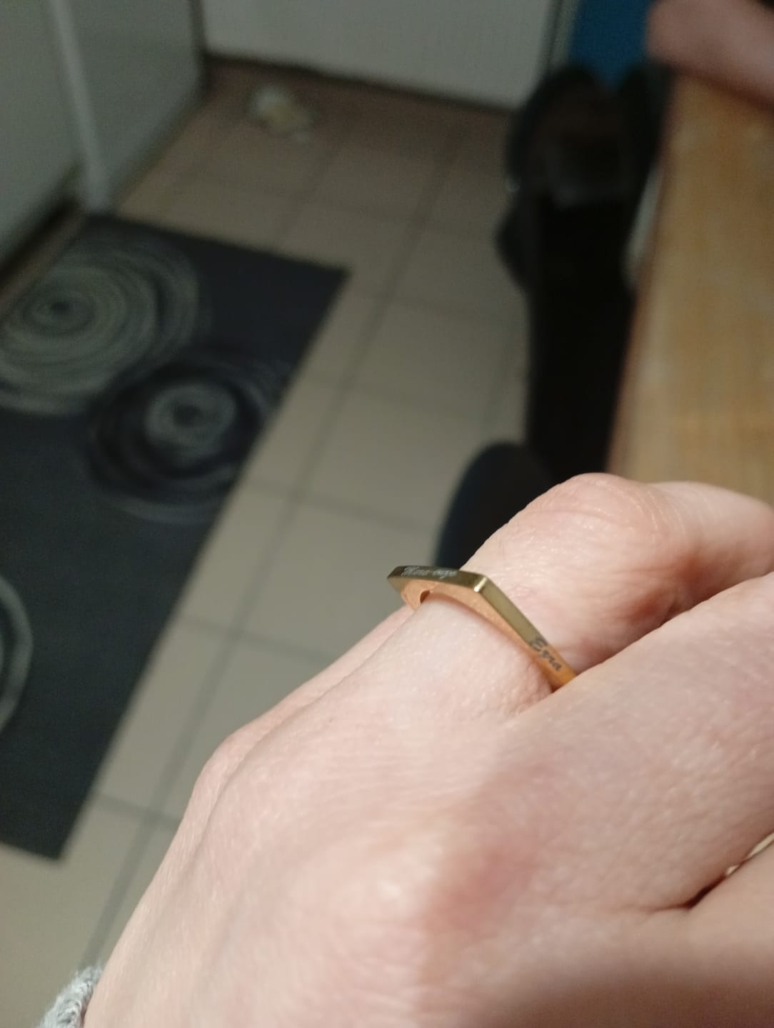 Customer photo review of Bague Personnalisable Carrée 4 Prénoms