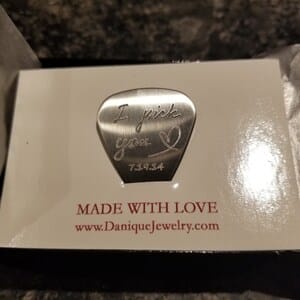 Customer photo review of Personalized Guitar Pick