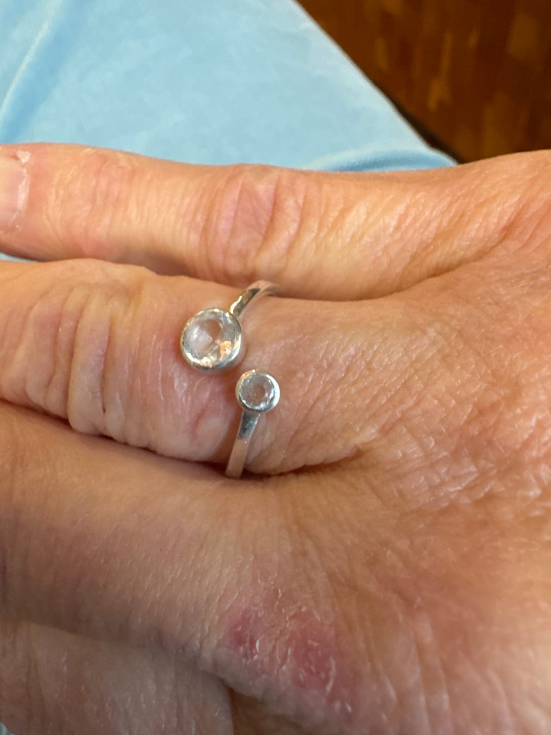 Customer photo review of Dual Birthstone Adjustable Ring: Mother Daughter Ring