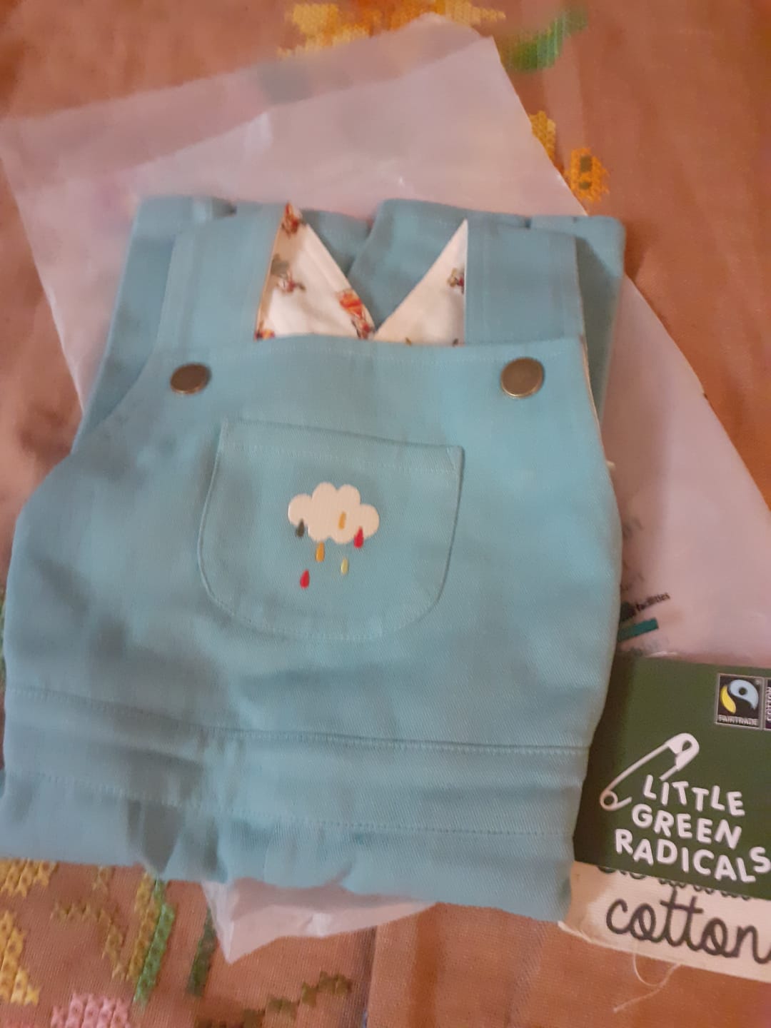 Customer photo review of Cloud Twill Shortie Dungarees