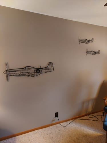 Customer photo review of P-51 Mustang Metal Aircraft Wall Art - NCP0111