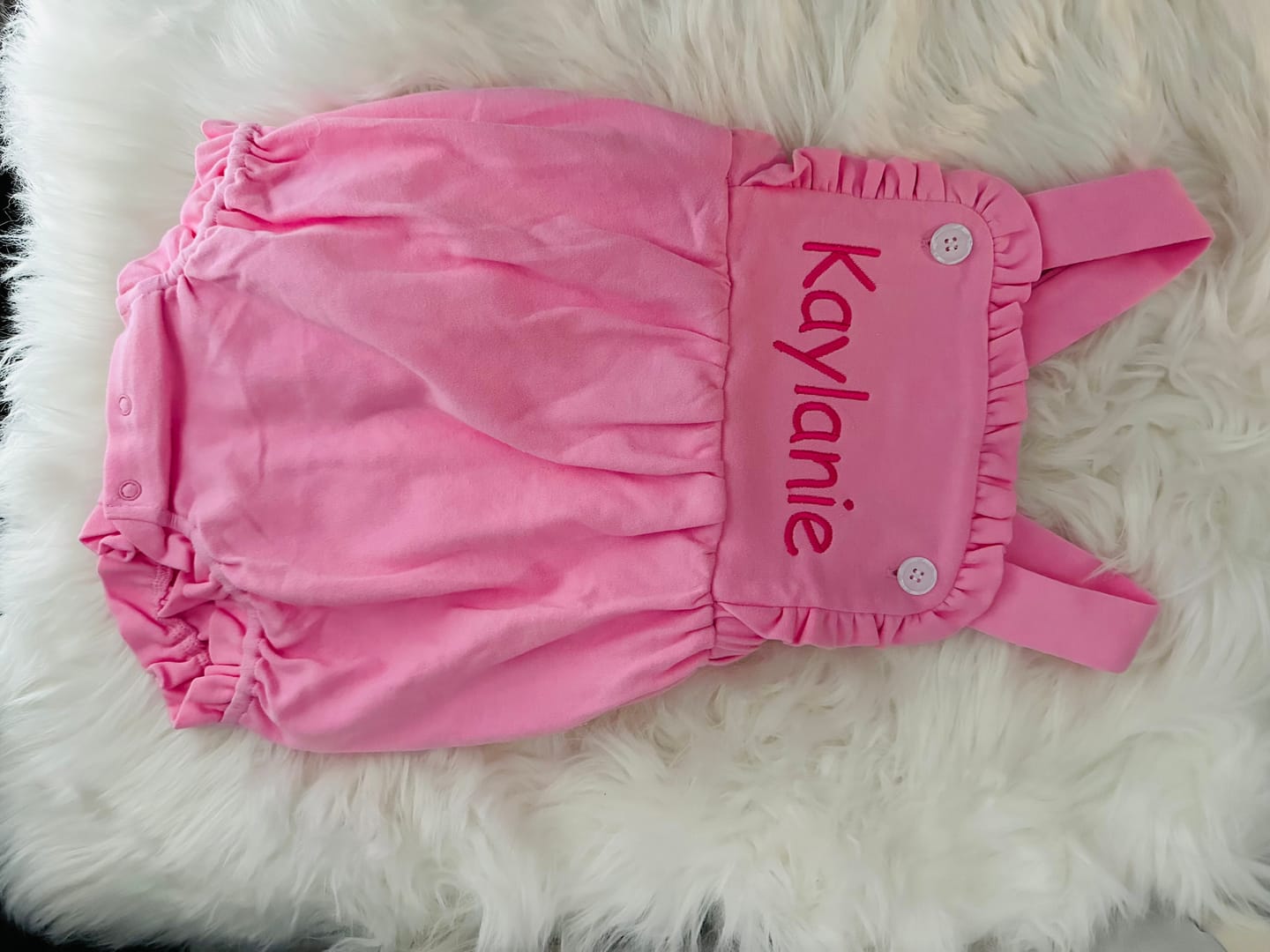 Customer photo review of Unisex Vintage Bubble Romper