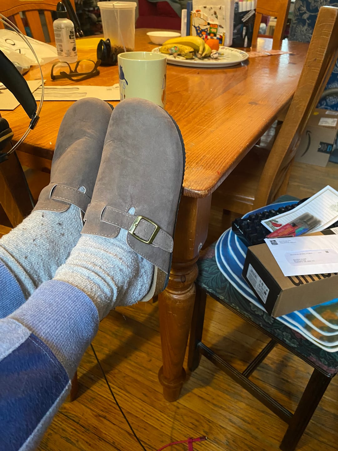 Customer photo review of Nordic Suede Clogs