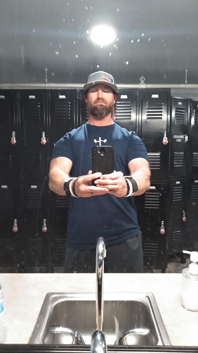 Customer photo review of Jesus Saves Performance Tee