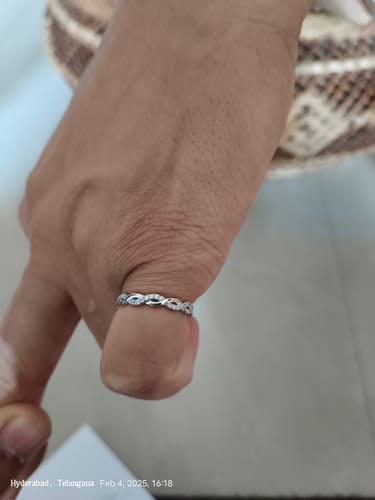 Customer photo review of Silver Zircon Wave Entwined Ring