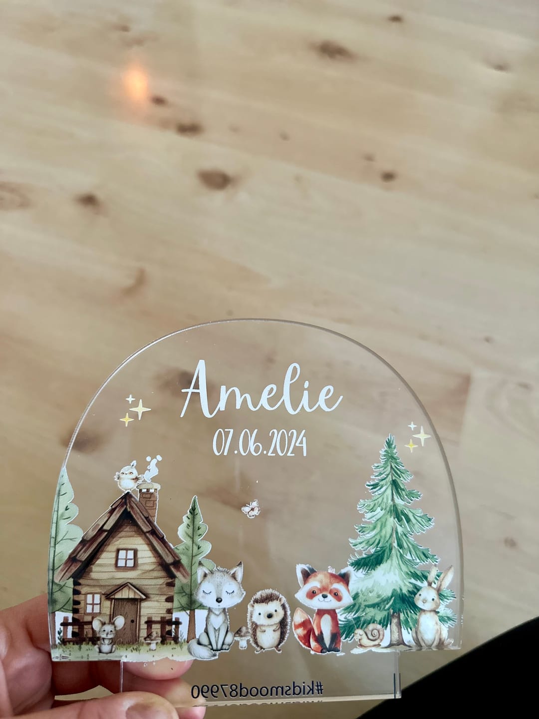 Customer photo review of LED Nachtlicht Kinder personalisiert - kleine Waldfreunde