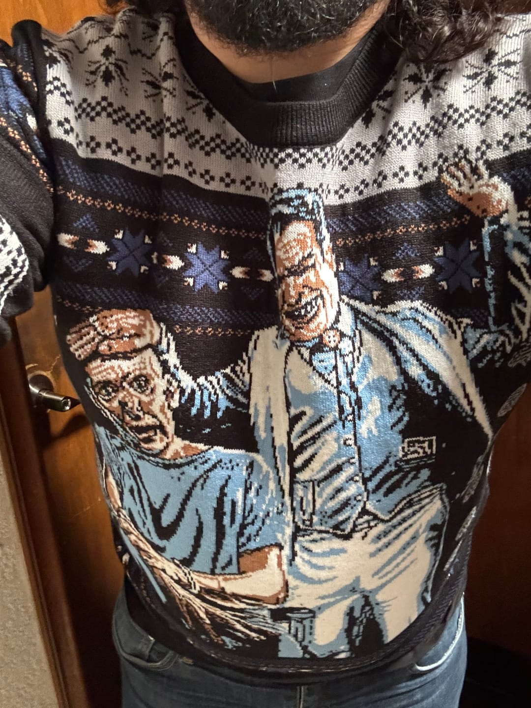 Customer photo review of Death - Spiritual Healing - Christmas Sweater