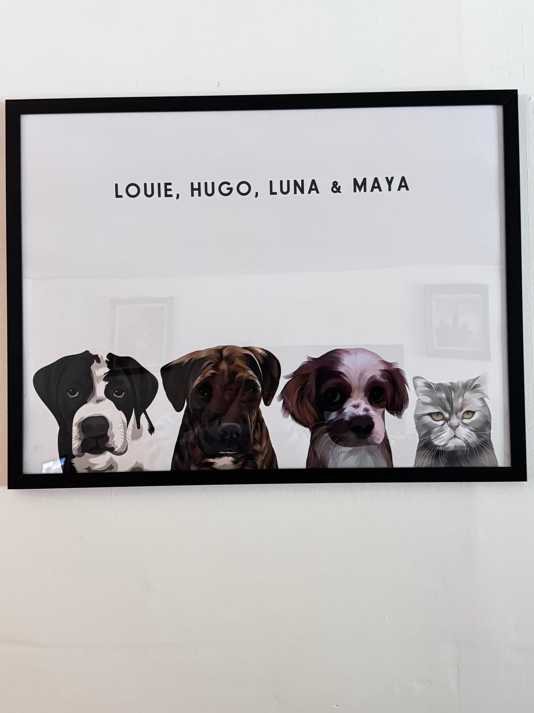 Customer photo review of Custom Four Pet Portrait