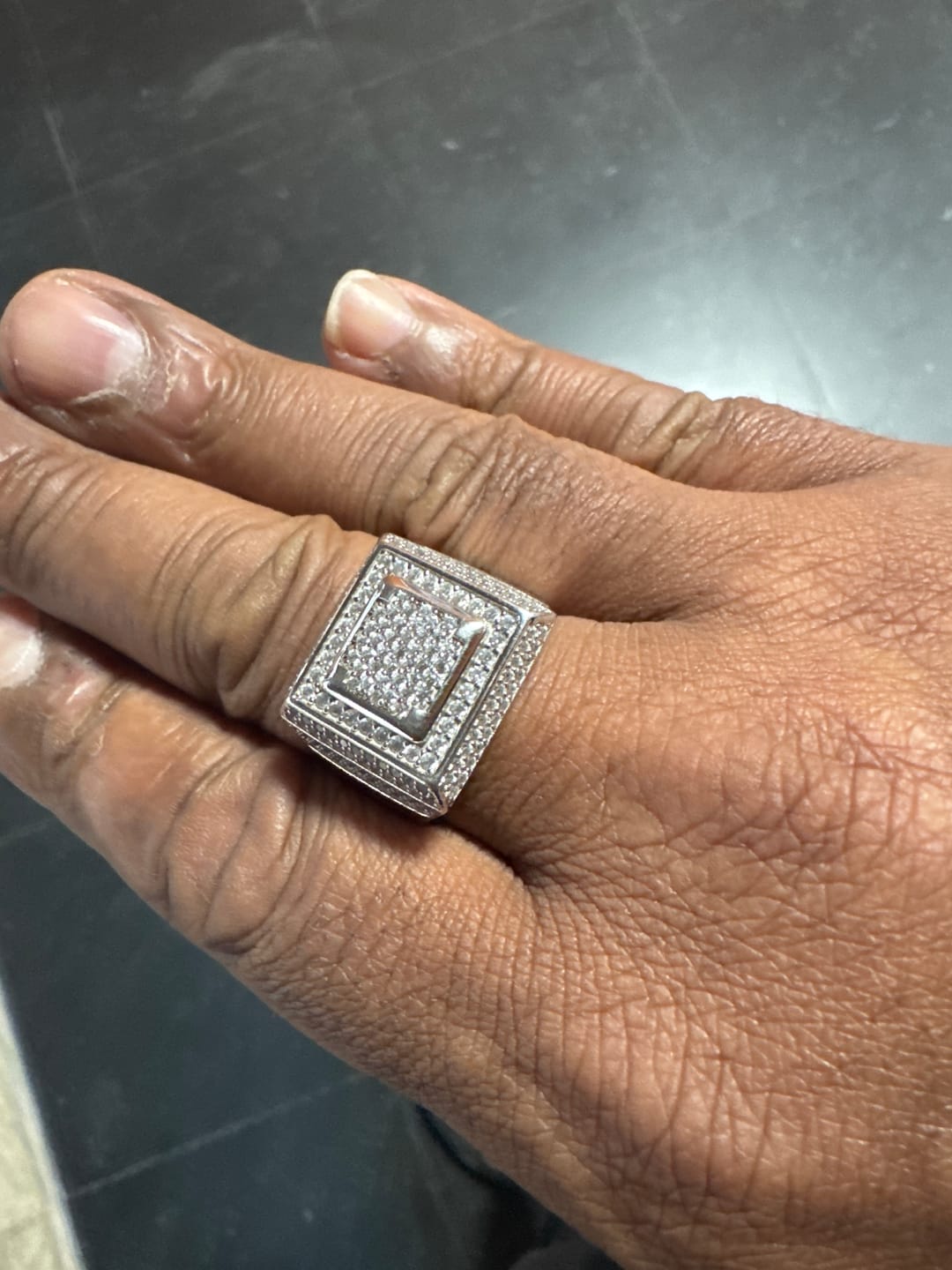 Customer photo review of ICE BLOX RING 925. - WHITE GOLD
