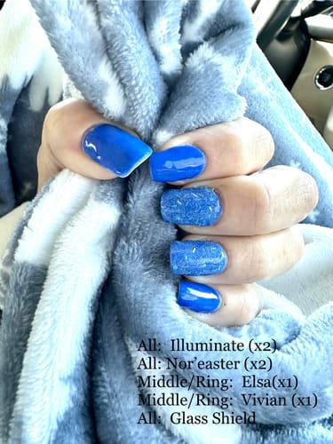 Customer photo review of D1285 Nor'easter Blue Dip Powder