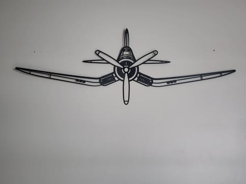 Customer photo review of F4U Corsair Front Metal Aircraft Wall Art - NCP0071