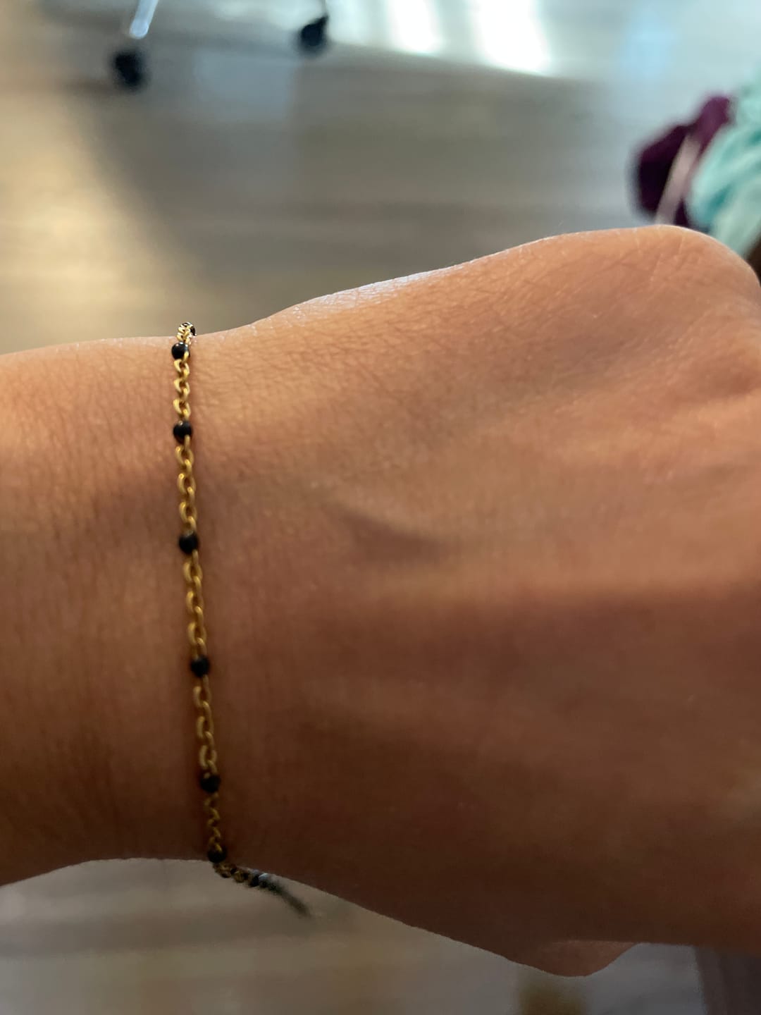 Customer photo review of Mila Black Bead Necklace