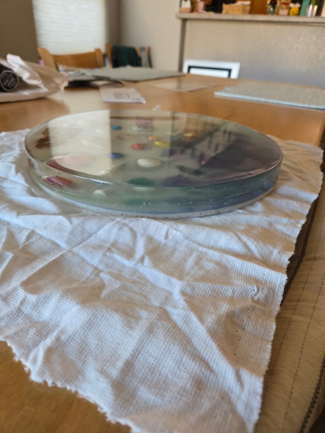 Customer photo review of 12" Round x 2" Deep Silicone Mold For Epoxy Resin