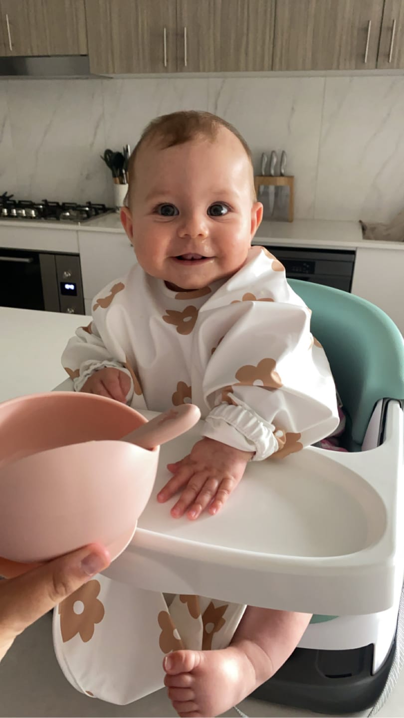 Customer photo review of Mess-Free Smock Bib