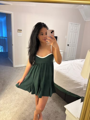 Customer photo review of SYDNEY-DRESS Evergreen Sweetheart Scoop Babydoll Mini Dress