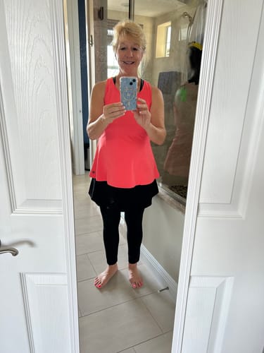 Customer photo review of Anti-Muffin-Top Flowy Tank Top