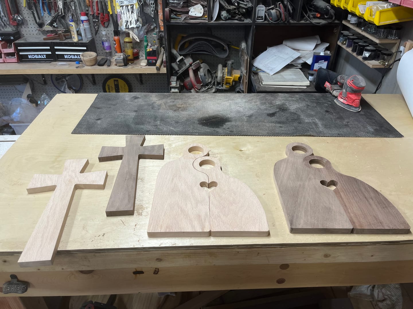 Customer photo review of 15.75x11.5" Small Romeo & Juliet With Heart Set Acrylic Router Template