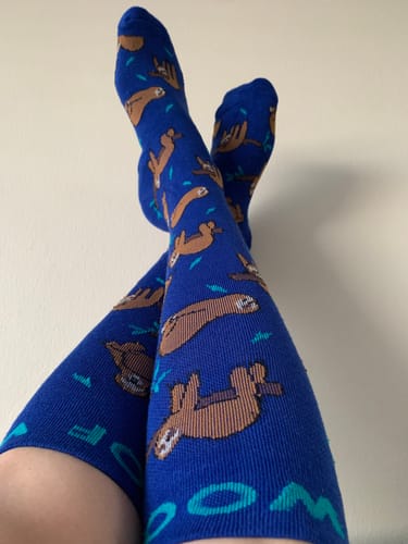 Customer photo review of Sloth Bamboo Compression Socks