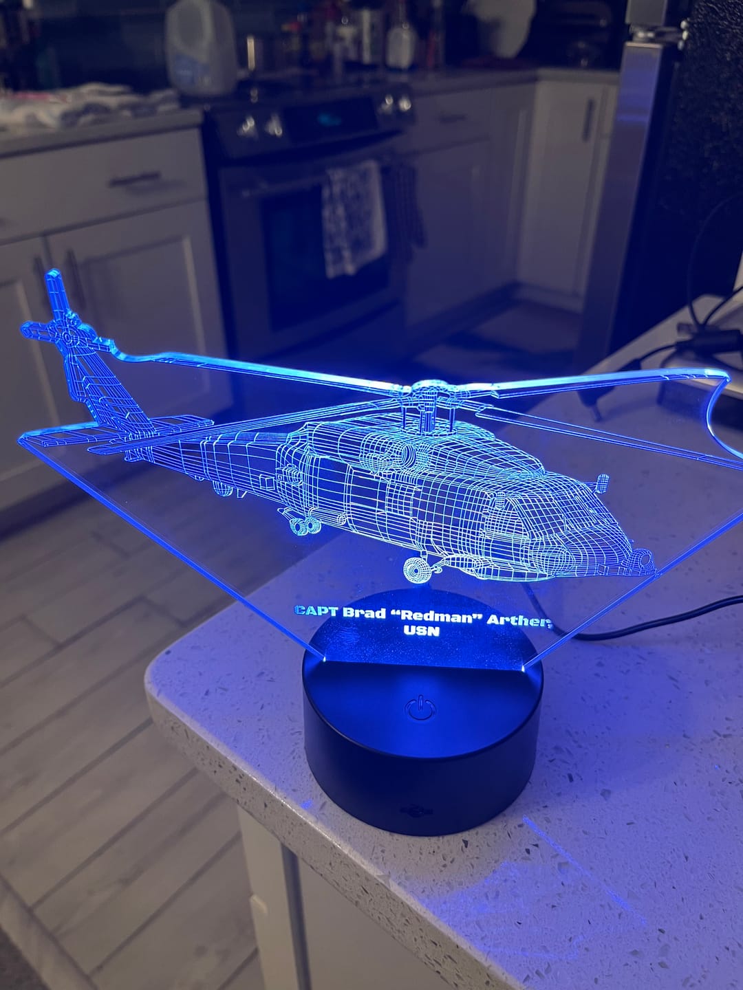 Customer photo review of SH-60 Seahawk - 3D Optical Illusion Lamp