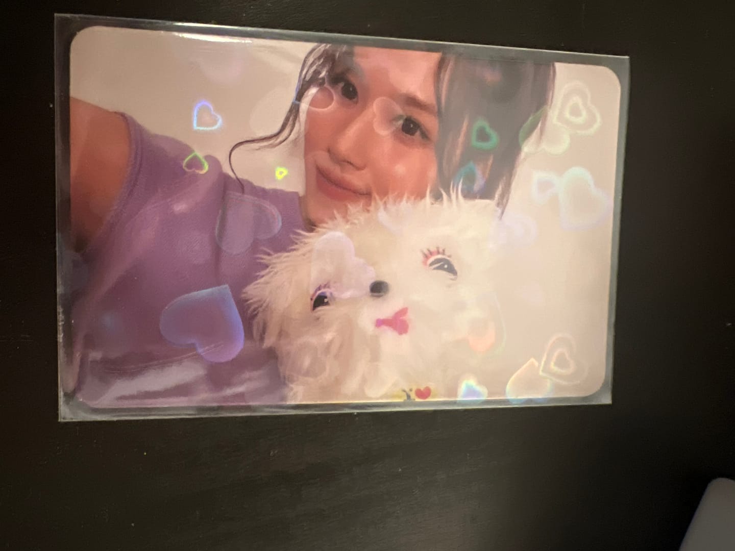 Customer photo review of PREMIUM HOLOGRAPHIC PHOTOCARD SLEEVES - HEART VERSION