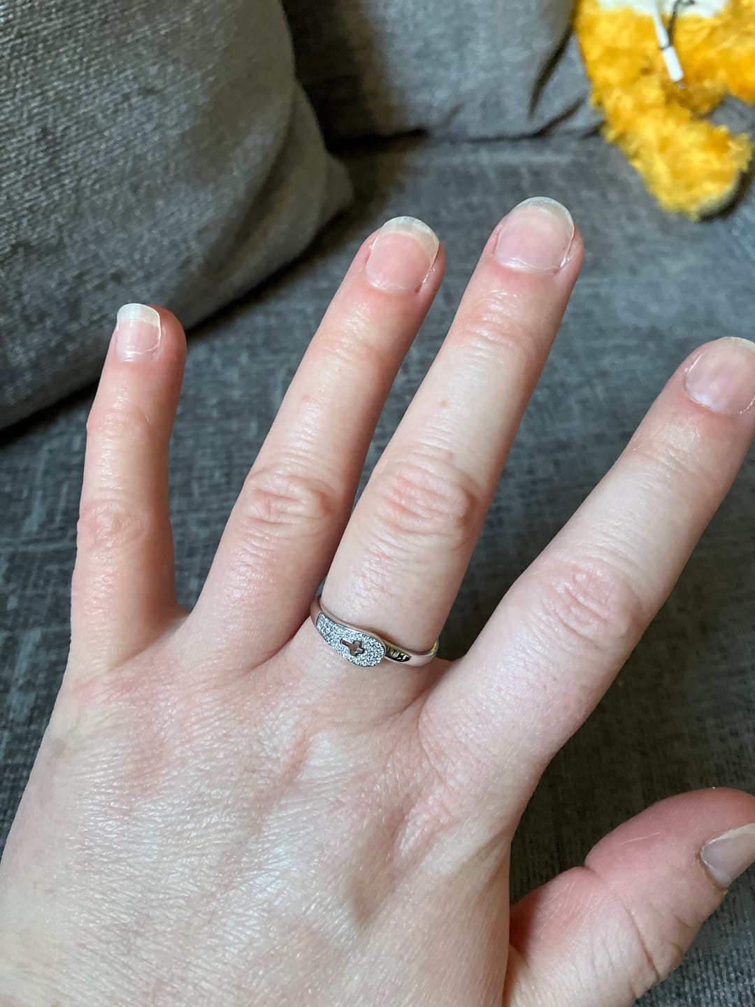 Customer photo review of (GIFTING OFFER) "FAITH" Handmade Christian Family Ring in Zircon & 925 Sterling Silver