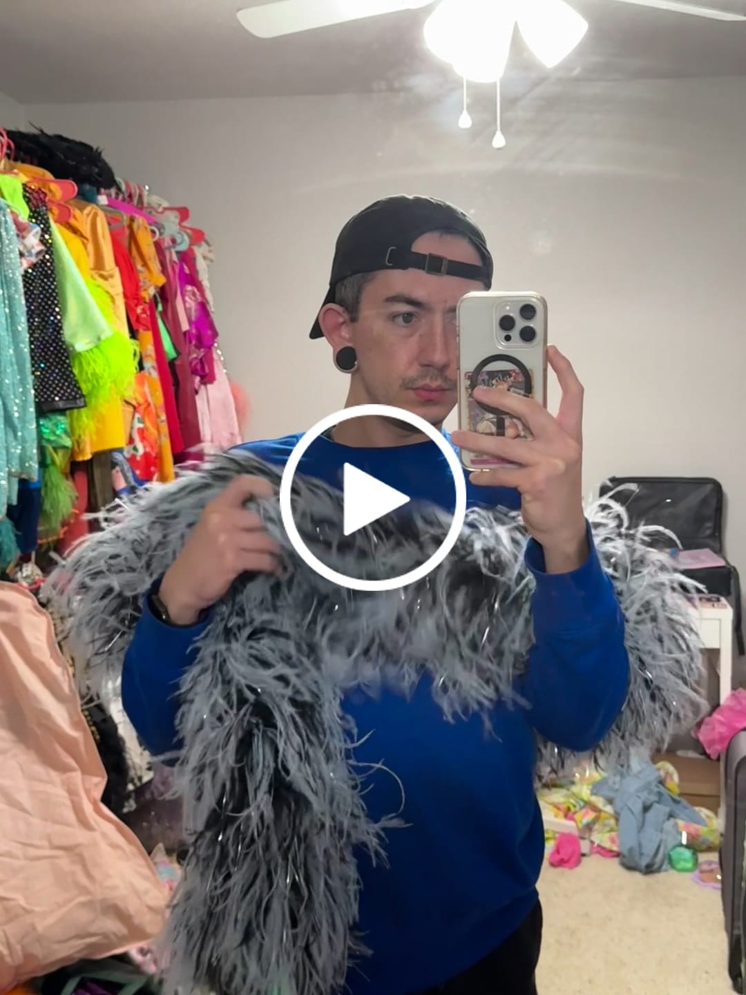 Customer video review of Ostrich Multi Color Boa