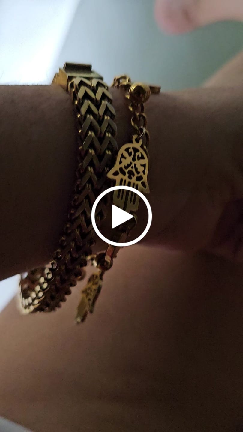 Customer video review of Pulseira Link Banhado em Ouro 18k
