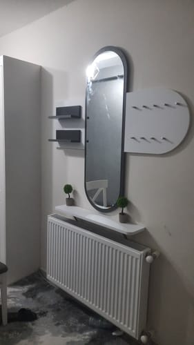 Customer photo review of Rani P3 Aynalı Duvar Askısı Boy Aynası Antrasit - Beyaz Vestiyer