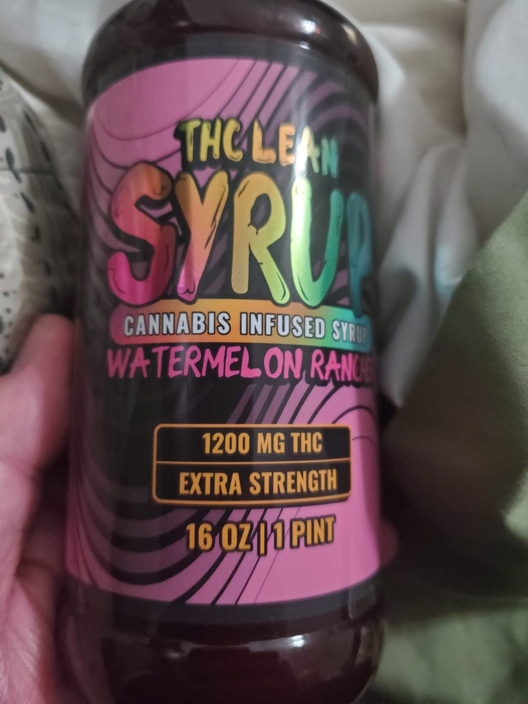 Customer photo review of 1200mg THC Syrup (1 Pint)
