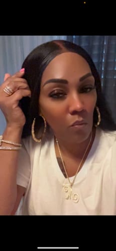 Customer photo review of Luxe Diamond Initial Necklace