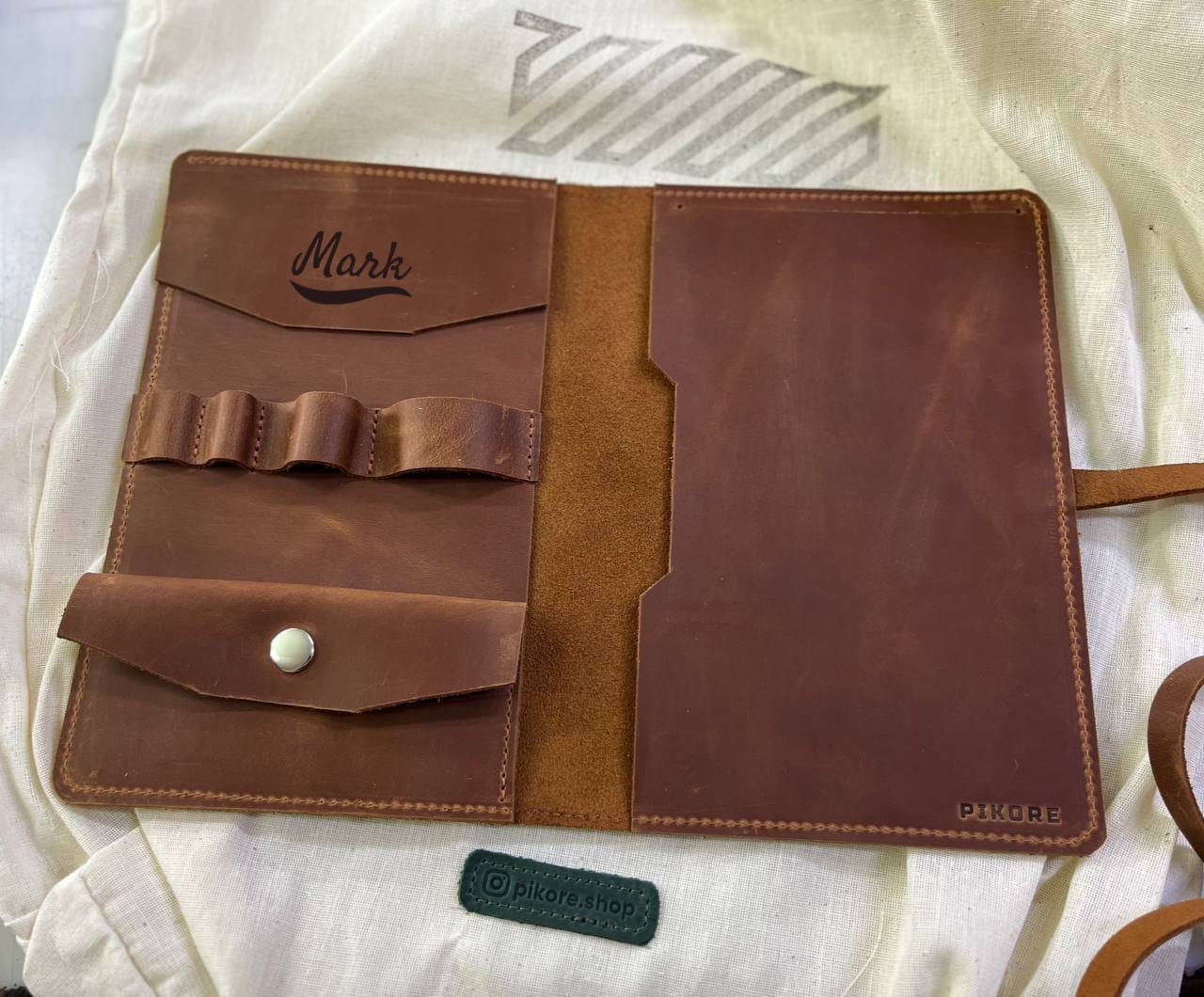 Customer photo review of Leather Custom Sketchbook