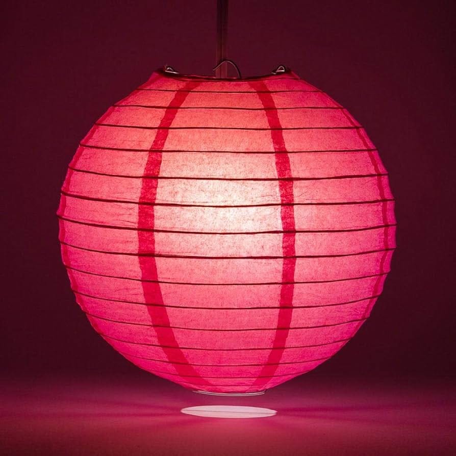 Customer photo review of 14" Fuchsia / Hot Pink Round Paper Lantern, Even Ribbing, Chinese Hanging Wedding & Party Decoration