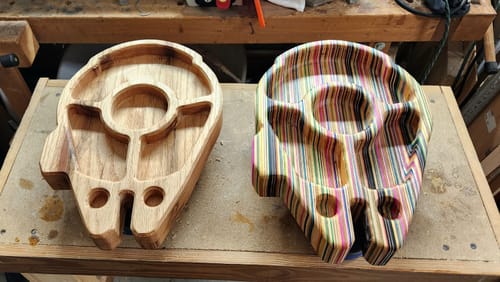 Customer photo review of 14.0x9.8" Falcon Spaceship Tray 22 Acrylic Router Template