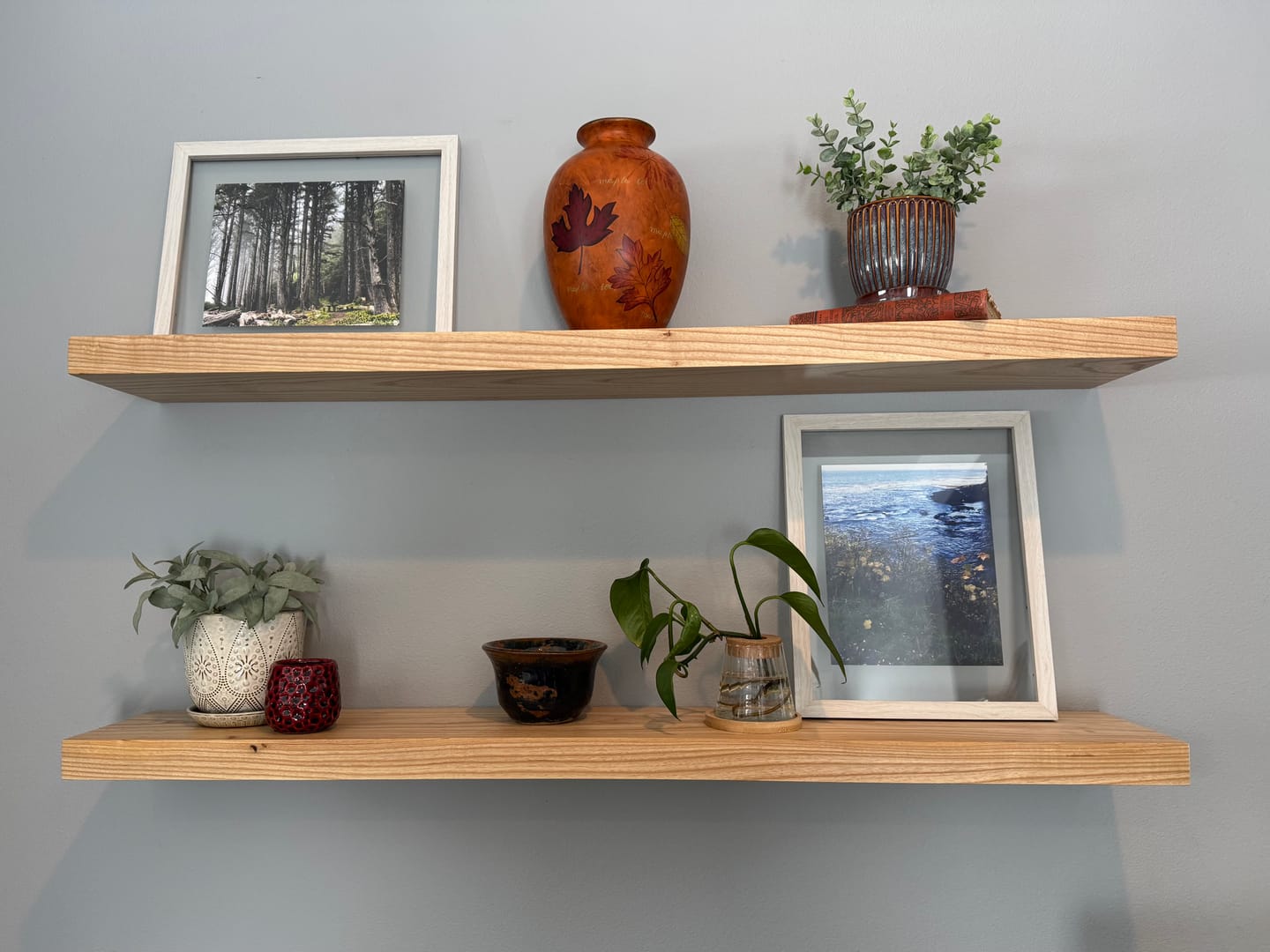 Customer photo review of Ash Floating Shelves