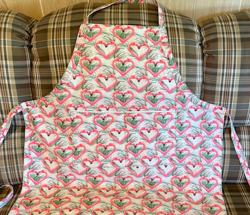 Customer photo review of Tropical Love Flamingos and Plants Fabric - White