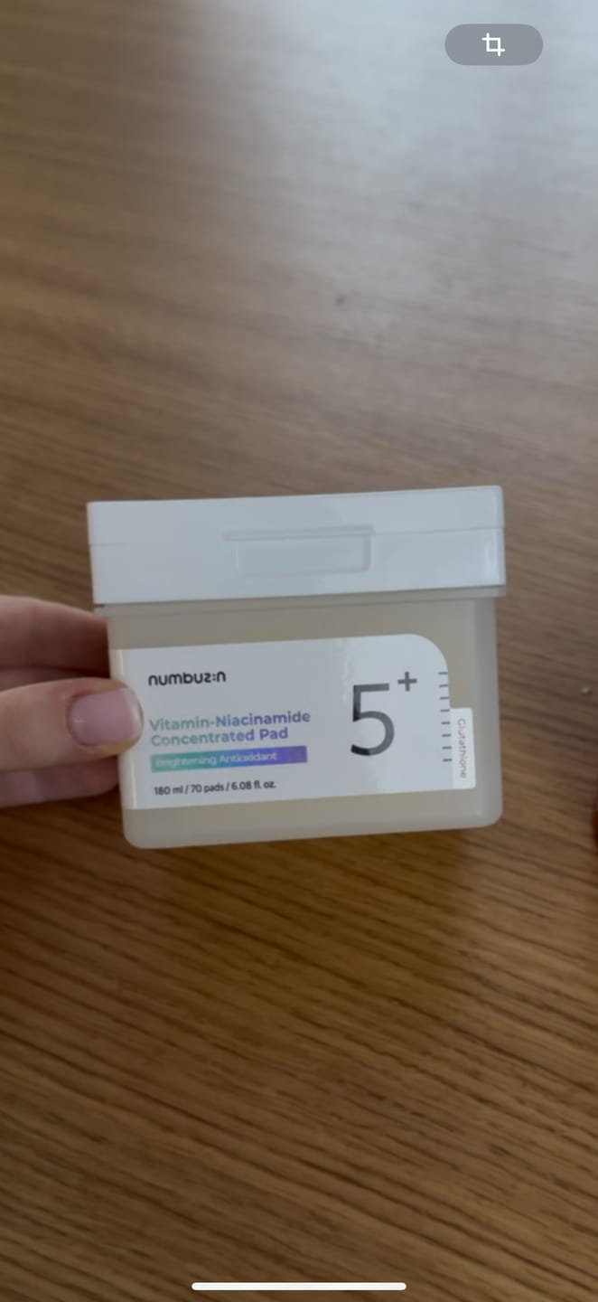 Customer photo review of Balinoši spilventiņi ar niacinamīdu Numbuzin No.5 Vitamin-Niacinamide Concentrated Pad