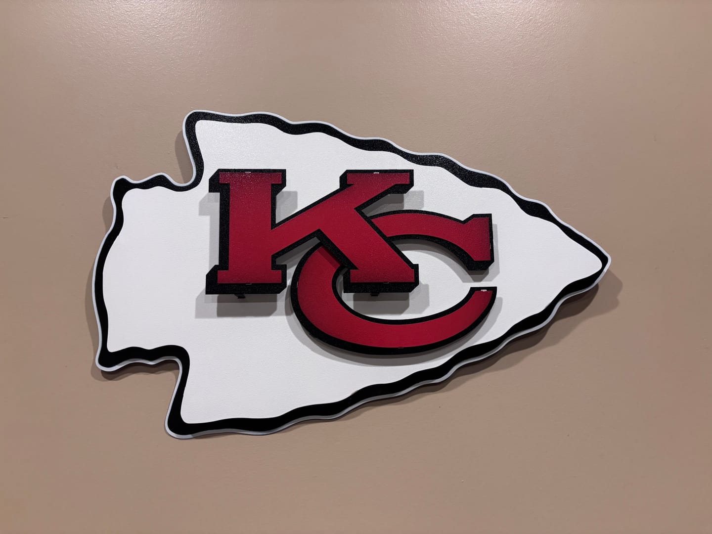 Customer photo review of Kansas City Chiefs Lamar Hunt "Arrowhead" 3D Vintage Metal Wall Art