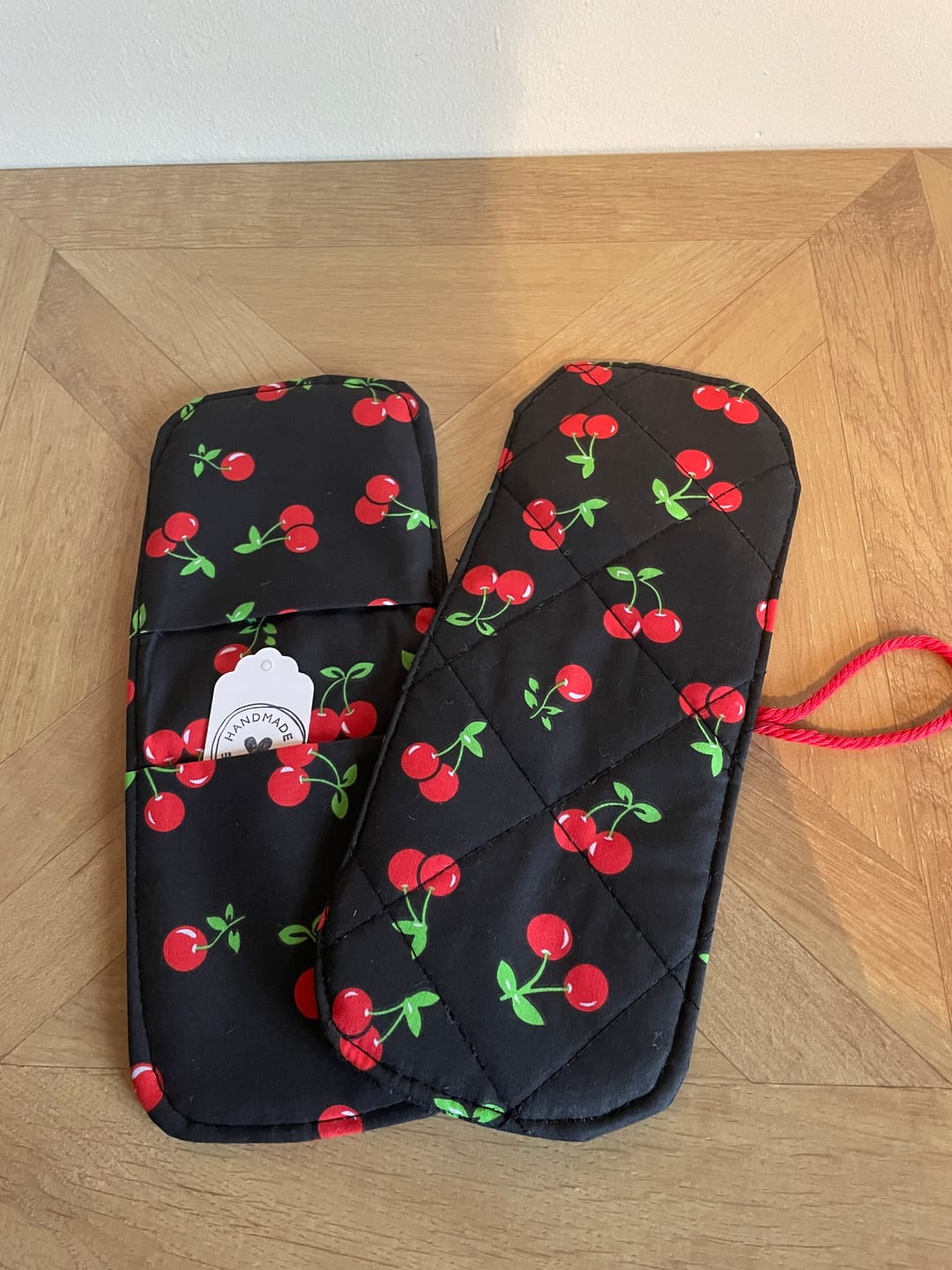 Customer photo review of Cherries and Leaves Polycotton Fabric