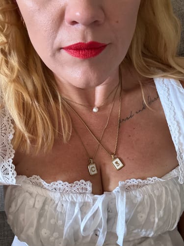 Customer photo review of Shell Letter Necklaces