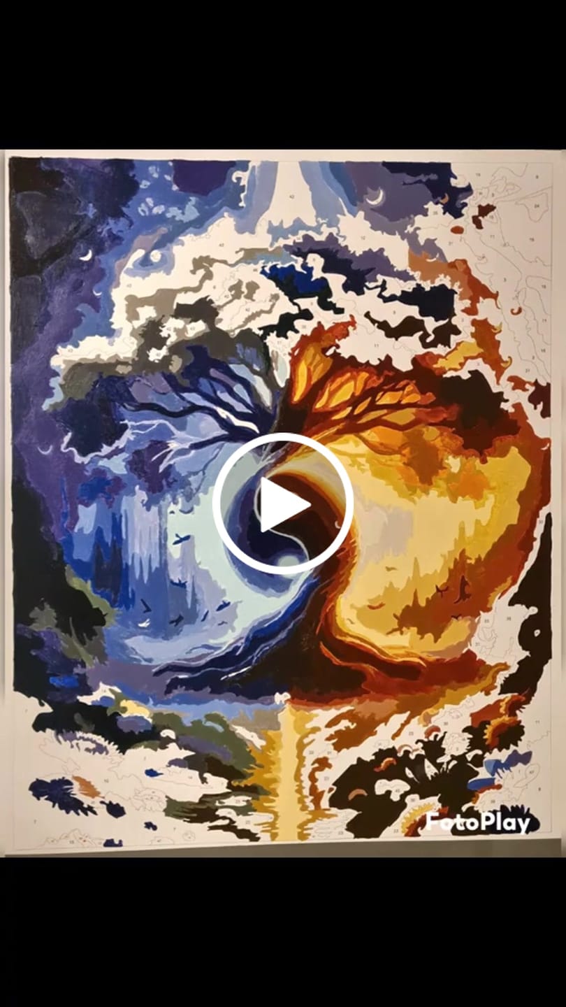 Customer video review of Malen nach Zahlen - Yin und Yang Baum