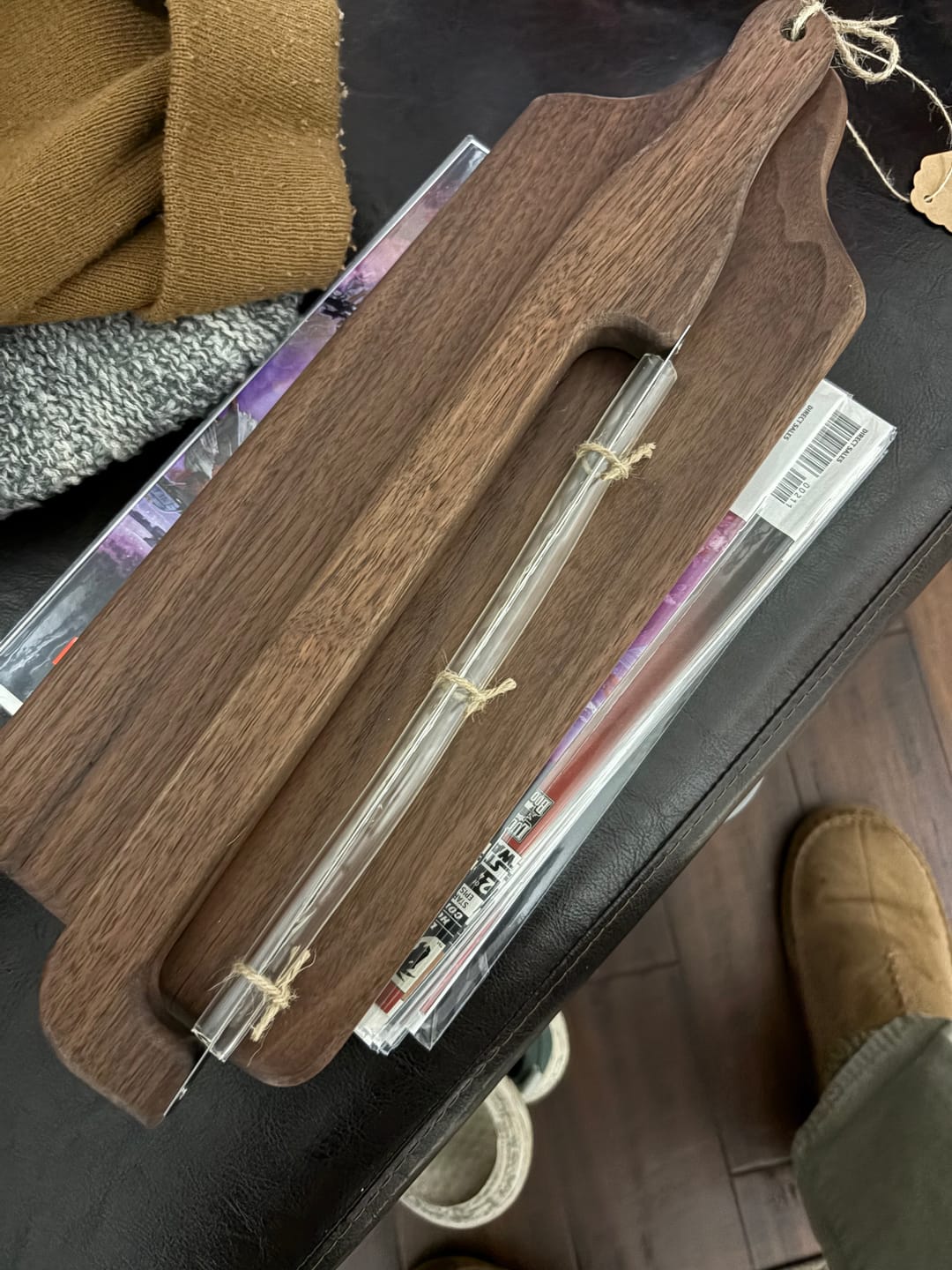 Customer photo review of 15.8X2.0" Bread Cutting Bow Knife 2 Acrylic Router Template
