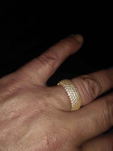 Customer photo review of Five Rows Brilliant-Cut White Zircon Silver Band Ring