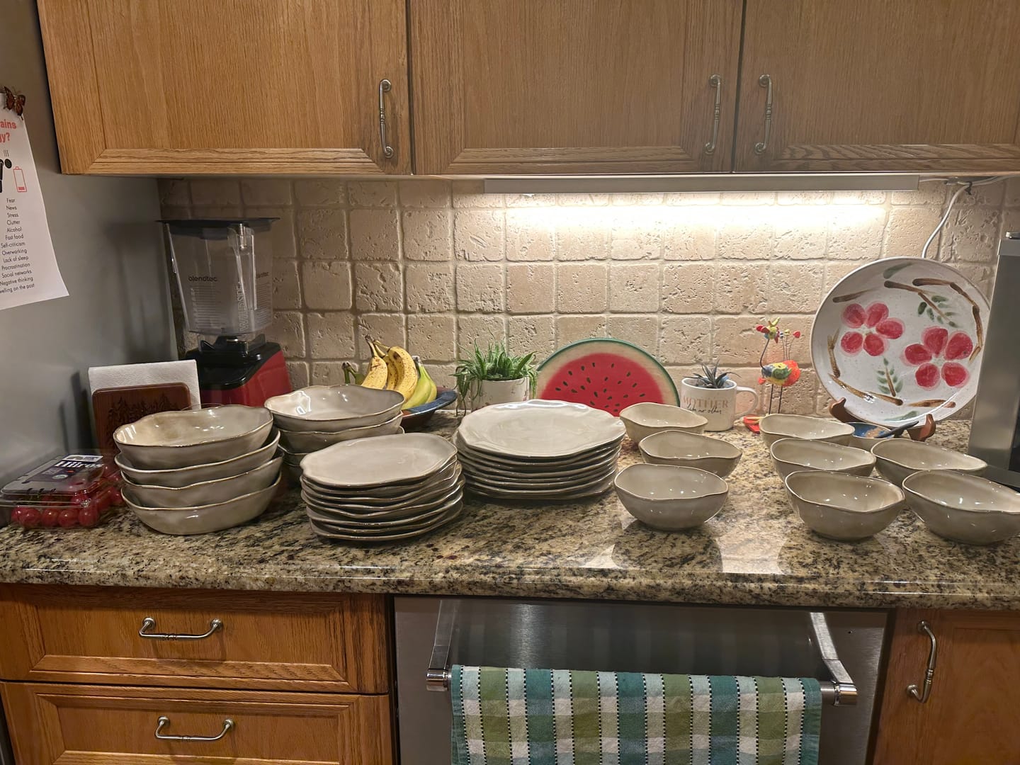 Customer photo review of 16-Piece Stoneware Set-Crema