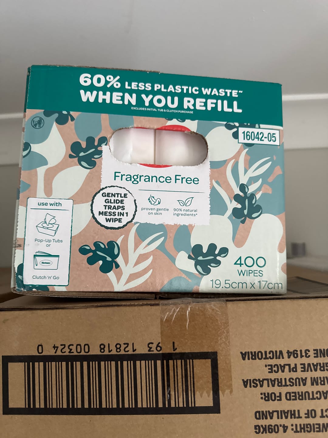 Customer photo review of Huggies Baby Wipes Fragrance Free - 400 Pack